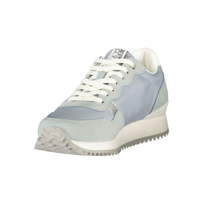 Athletic Sneakers by Napapijri for women in polyester blue, white & print showcases an impeccable silhouette, defined by an impeccable athletic style design that perfectly captures the essence of the Women's Athletic Polyester Sneakers.