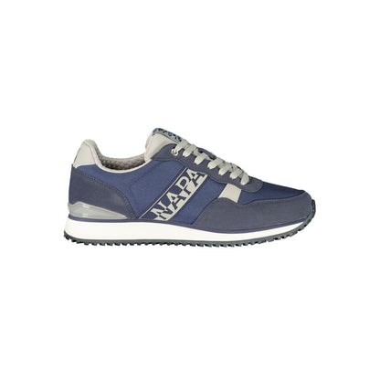 Athletic Sneakers Napapijri men polyester blue, gray & print featuring a avant-garde Men's Athletic Polyester Sneakers design with a avant-garde athletic style for a refined finish.