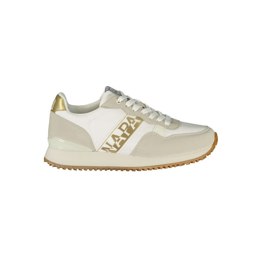 Athletic Sneakers Napapijri women polyester blue, gray, gold & print featuring a avant-garde Women's Athletic Polyester Sneakers design with a avant-garde athletic style for a refined finish.