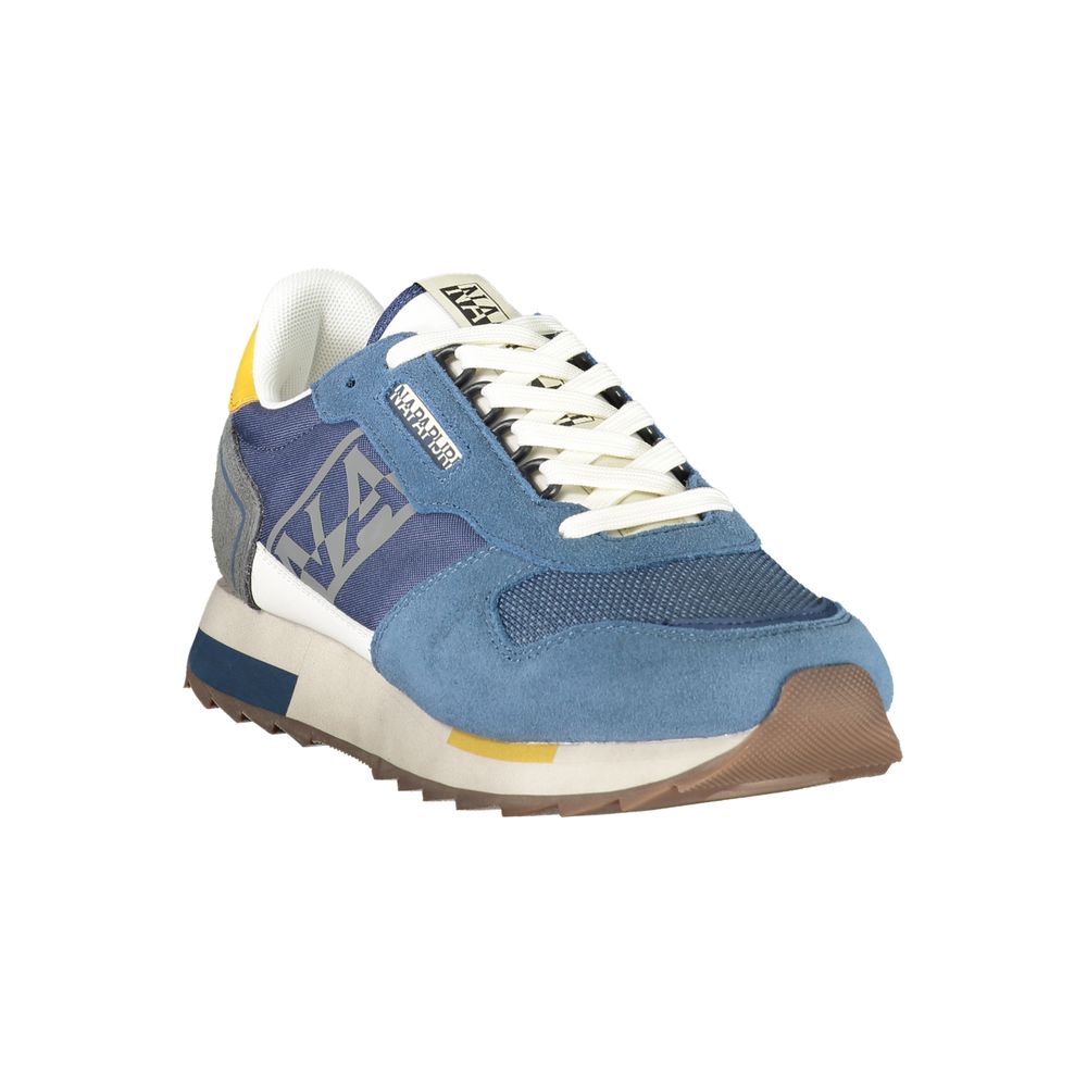 Athletic Sneakers Napapijri men polyester blue, gray, yellow & print featuring a avant-garde Men's Athletic Polyester Sneakers design with a avant-garde athletic style for a refined finish.