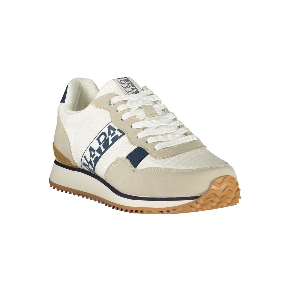 Athletic Sneakers Napapijri men polyester blue, gray & print featuring a avant-garde Men's Athletic Polyester Sneakers design with a avant-garde athletic style for a refined finish.