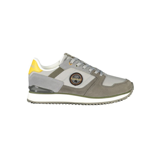 Athletic Sneakers by Napapijri for men in polyester gray & print showcases an impeccable silhouette, defined by an impeccable athletic style design that perfectly captures the essence of the Men's Athletic Polyester Sneakers.