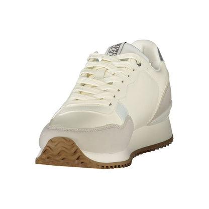 Athletic Sneakers by Napapijri for women in polyester blue, gray & print showcases an impeccable silhouette, defined by an impeccable athletic style design that perfectly captures the essence of the Women's Athletic Polyester Sneakers.