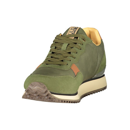 Athletic Sneakers Napapijri men polyester brown, green & print featuring a avant-garde Men's Athletic Polyester Sneakers design with a avant-garde athletic style for a refined finish.