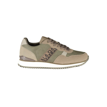 Athletic Sneakers by Napapijri for men in polyester & polyurethane green showcases an impeccable silhouette, defined by an impeccable athletic style design that perfectly captures the essence of the Men's Athletic Polyester & Polyurethane Sneakers.