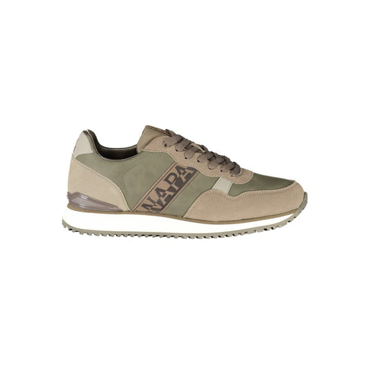 Athletic Sneakers by Napapijri for men in polyester & polyurethane green showcases an impeccable silhouette, defined by an impeccable athletic style design that perfectly captures the essence of the Men's Athletic Polyester & Polyurethane Sneakers.