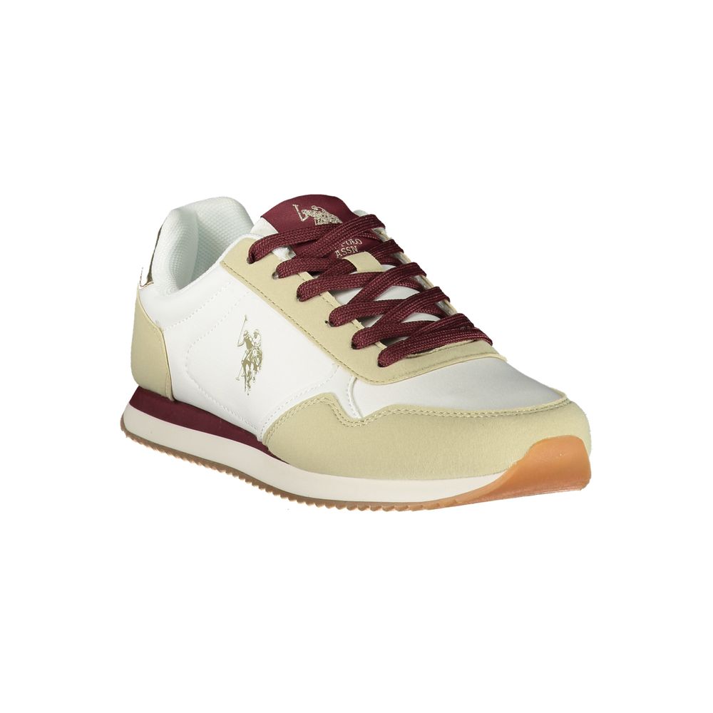 Athletic Sneakers U.S. POLO ASSN. women polyester & polyurethane beige, blue, gold, white & signature featuring a avant-garde Women's Athletic Polyester & Polyurethane Sneakers design with a avant-garde athletic style for a refined finish.