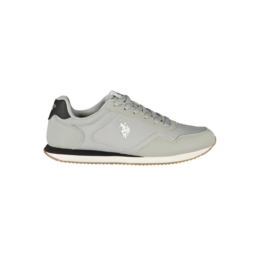 U.S. POLO ASSN. Men's Athletic Polyester & Polyurethane Sneakers - Black Gray Print