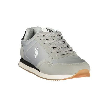 U.S. POLO ASSN. Men's Athletic Polyester & Polyurethane Sneakers - Black Gray Print