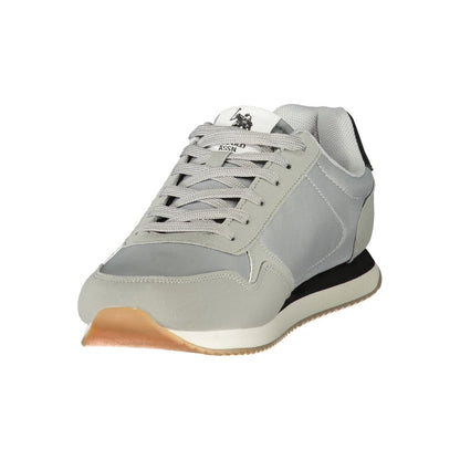 U.S. POLO ASSN. Men's Athletic Polyester & Polyurethane Sneakers - Black Gray Print
