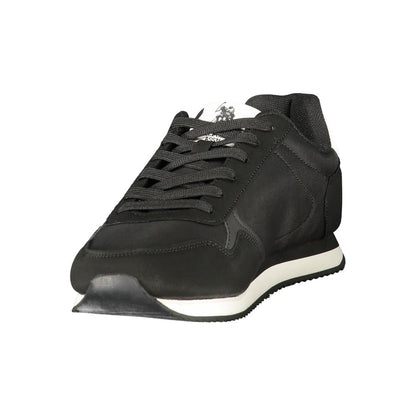 Athletic Sneakers U.S. POLO ASSN. men polyester & polyurethane black, white & print featuring a avant-garde Men's Athletic Polyester & Polyurethane Sneakers design with a avant-garde athletic style for a refined finish.