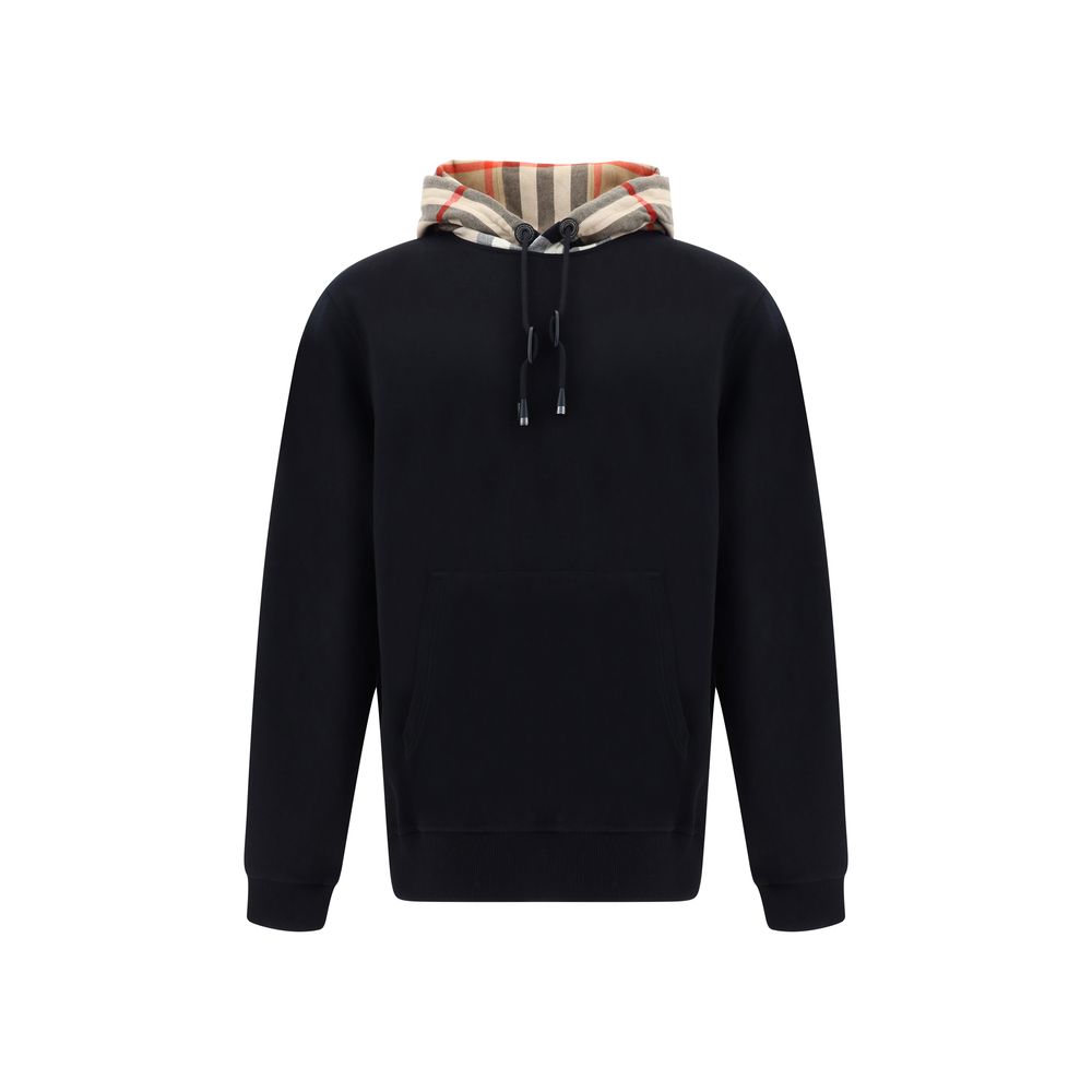 Sweatshirt Hoodie by Burberry for men in cotton black & patterned showcases a city-ready silhouette, artfully detailed with a signature hooded neckline and for a city-ready finish.