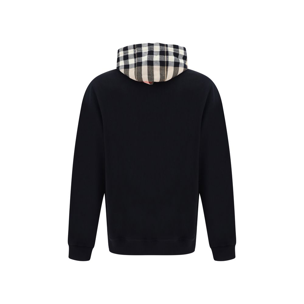 Sweatshirt Hoodie by Burberry for men in cotton black & patterned features an avant-garde silhouette, showcasing a sophisticated hooded neckline and detail for a truly avant-garde finish.