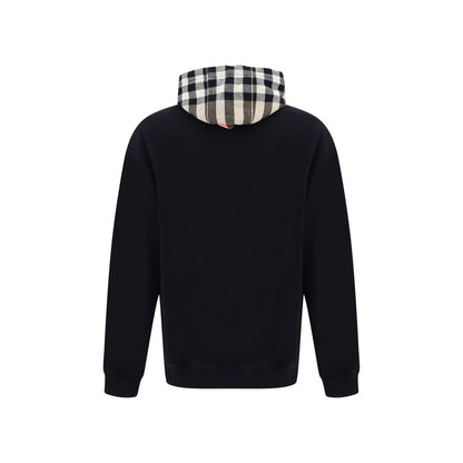 Sweatshirt Hoodie by Burberry for men in cotton black & patterned features an avant-garde silhouette, showcasing a sophisticated hooded neckline and detail for a truly avant-garde finish.
