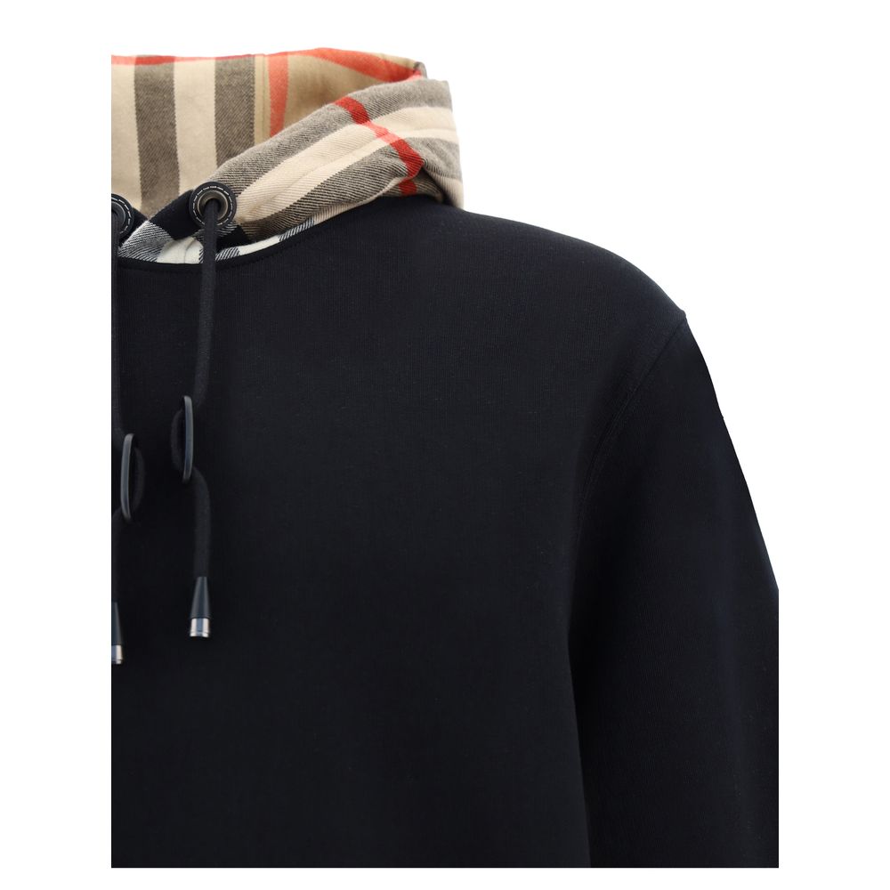 Sweatshirt Hoodie by Burberry for men in cotton black & patterned showcases a city-ready silhouette, artfully detailed with a signature and for a city-ready finish.