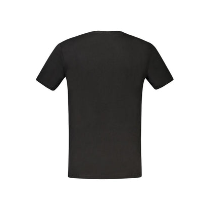 T-Shirt by Rifle for men in cotton black & print showcases a fashionable silhouette, elegantly detailed with a fashionable and crew neckline for a sophisticated, high-fashion look.