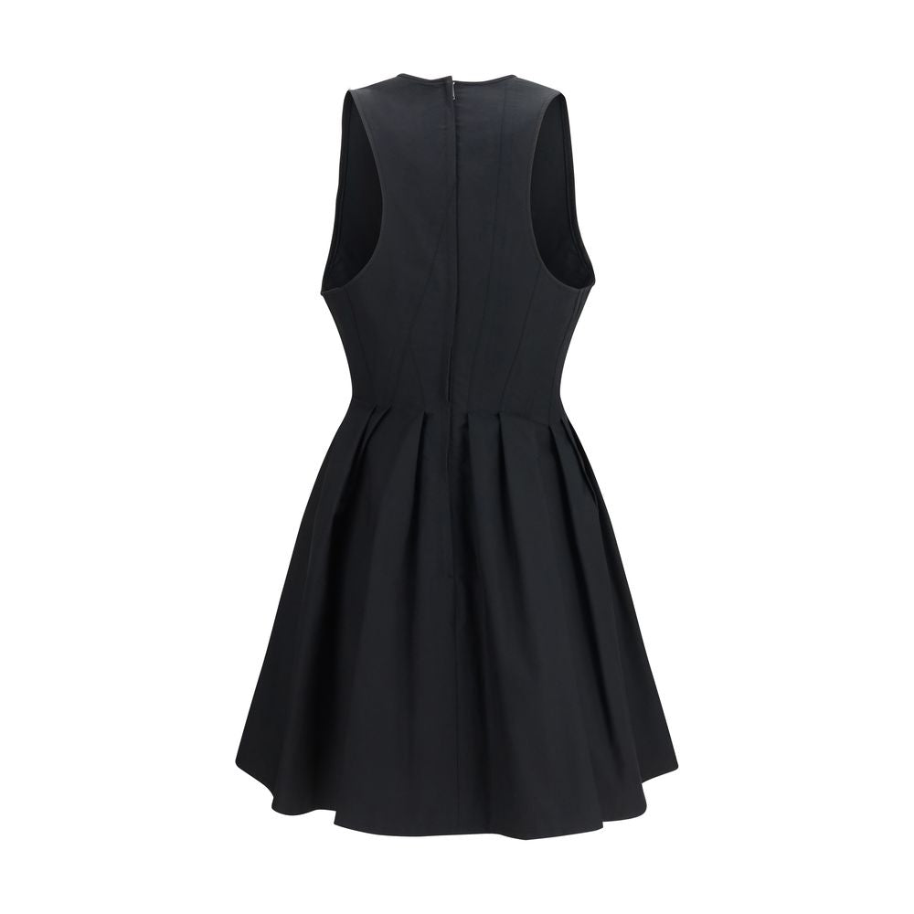 Dress by Max Mara for women in cotton black presents a sinuous silhouette, showcasing a sophisticated and detailed with a sinuous short for a refined finish.