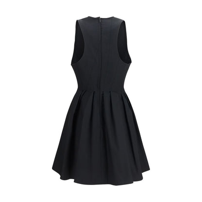Dress by Max Mara for women in cotton black presents a sinuous silhouette, showcasing a sophisticated and detailed with a sinuous short for a refined finish.