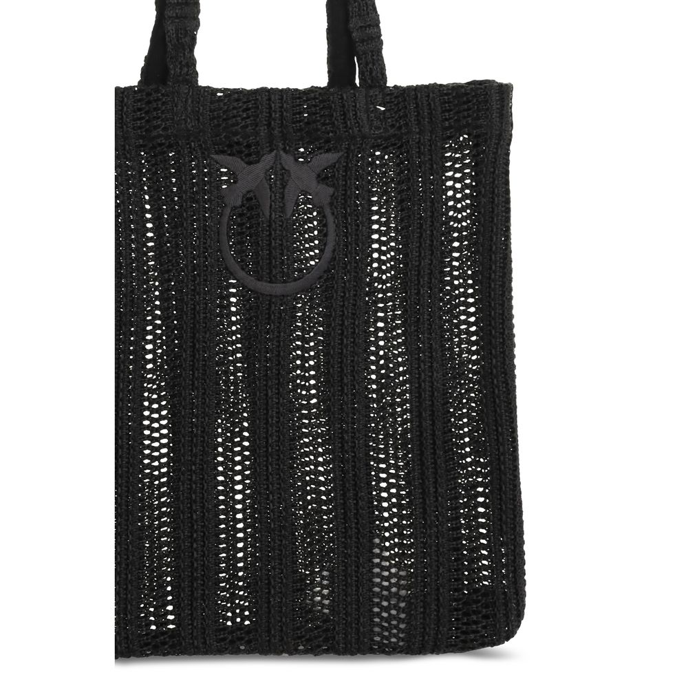 Quilted Shoulder Bag by PINKO for women in raffia black features an effortlessly chic silhouette with a secure , ample , and versatile shoulder-strap & handle for effortlessly chic everyday luxury.