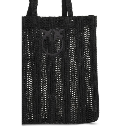 Quilted Shoulder Bag by PINKO for women in raffia black features an effortlessly chic silhouette with a secure , ample , and versatile shoulder-strap & handle for effortlessly chic everyday luxury.
