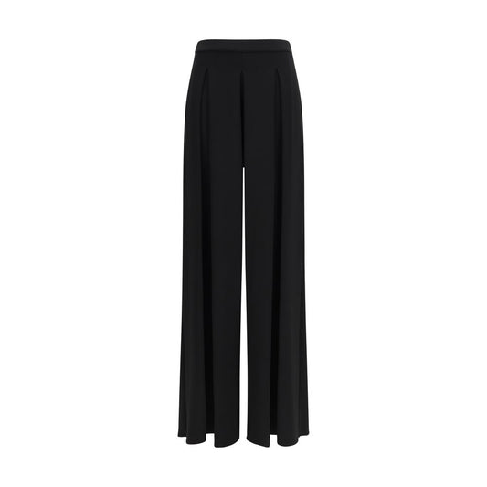 Casual Pants by Max Mara Pure for women in stretch polyamide viscose black features an sartorial regular-fit & wide and long with a cut for a sartorial finish.