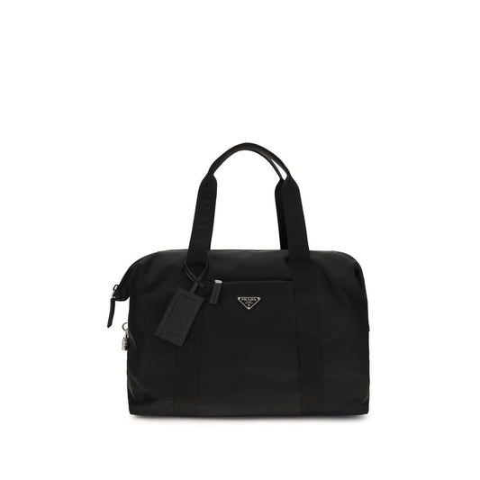 Travel Duffel Bag by Prada for men in polyamide & bos taurus calf leather black & signature features a meticulous Polyamide & Bos Taurus Calf Leather Travel Duffel Bag design with a secure , ample , and versatile for a meticulous travel finish.