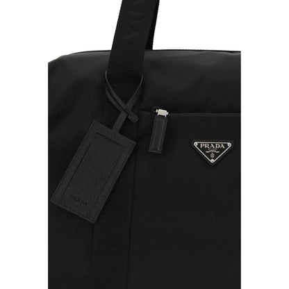 Travel Duffel Bag by Prada for men in polyamide & bos taurus calf leather black & signature features an versatile Polyamide & Bos Taurus Calf Leather Travel Duffel Bag design with a secure , versatile , and versatile for a versatile finish.