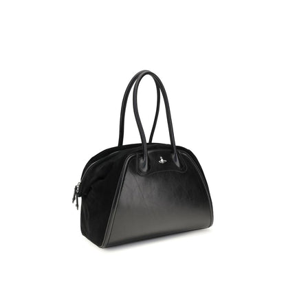 Shoulder Bag by Vivienne Westwood for women in bos taurus calf leather black features a distinguished silhouette, showcasing a secure zipper and distinguished with versatile shoulder-strap & handle for a distinguished finish.