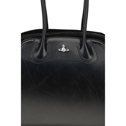Shoulder Bag by Vivienne Westwood for women in bos taurus calf leather black features an effortlessly chic silhouette with a secure zipper, ample , and versatile shoulder-strap & handle for effortlessly chic everyday luxury.
