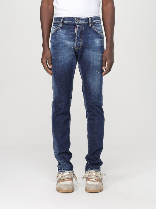 Jeans by Dsquared² for men in denim cotton blue features an sophisticated and skinny & relaxed-fit with a precise long, creating a sophisticated and sophisticated silhouette.