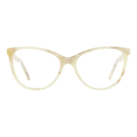 Eyeglasses Frames by Andy Wolf for women in metal beige showcases a refined full-frame frame design with a refined cream coloured frame finish for a refined and sophisticated look.