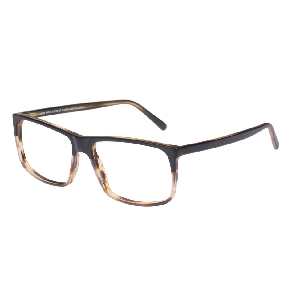 Eyeglasses Frames by Andy Wolf for men in acetate brown showcases a reflective silhouette, artfully incorporating a sophisticated brown coloured frame with a distinct full-frame frame design.