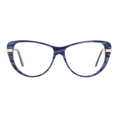 Eyeglasses Frames by Andy Wolf for women in metal blue features a refined silhouette, showcasing a refined blue coloured frame and full-frame frame design for a sophisticated, premium look.