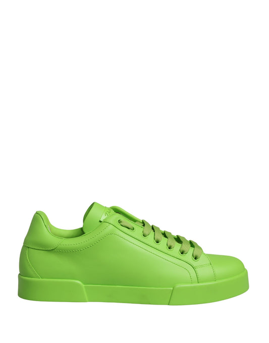 Dolce & Gabbana Men's Low Top Calf Leather & Rubber Sneakers - Green