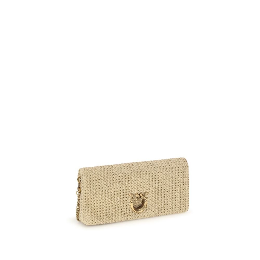Medium Crossbody Shoulder Bag by PINKO for women in polyester polypropylene suede leather & raffia beige & signature features a effortless chic silhouette with a secure magnetic, ample , and versatile crossbody-strap, shoulder-strap, adjustable-strap & handle for a effortless chic finish.