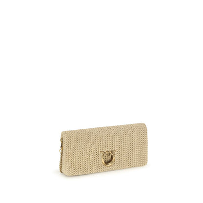 Medium Crossbody Shoulder Bag by PINKO for women in polyester polypropylene suede leather & raffia beige & signature features a effortless chic silhouette with a secure magnetic, ample , and versatile crossbody-strap, shoulder-strap, adjustable-strap & handle for a effortless chic finish.