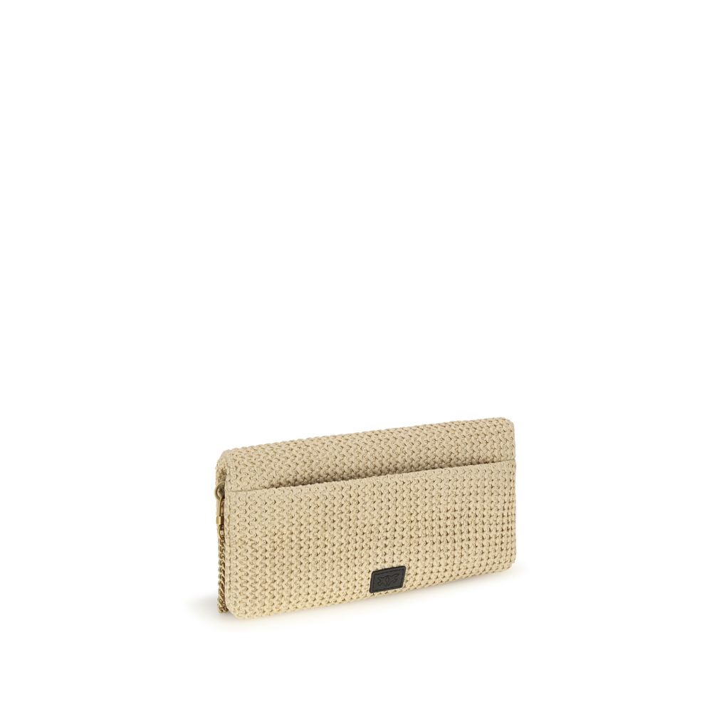 Medium Crossbody Shoulder Bag by PINKO for women in polyester polypropylene suede leather & raffia beige & signature features a distinguished silhouette, showcasing a secure magnetic and distinguished with versatile crossbody-strap, shoulder-strap, adjustable-strap & handle for a distinguished finish.