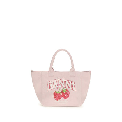 Shopper Shoulder Bag by Ganni for women in polyester beige, multicolor, raspberry & print showcases a enviable silhouette, artfully detailed with a secure , organized , and versatile shoulder-strap, handle & detachable-strap for a enviable look.