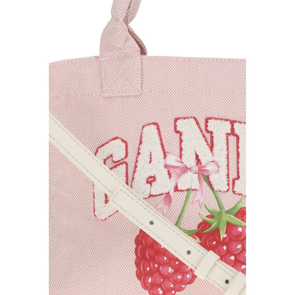 Shopper Shoulder Bag by Ganni for women in polyester beige, multicolor, raspberry & print features a enviable silhouette, showcasing a secure , ample , and enviable shoulder-strap, handle & detachable-strap for a enviable finish.