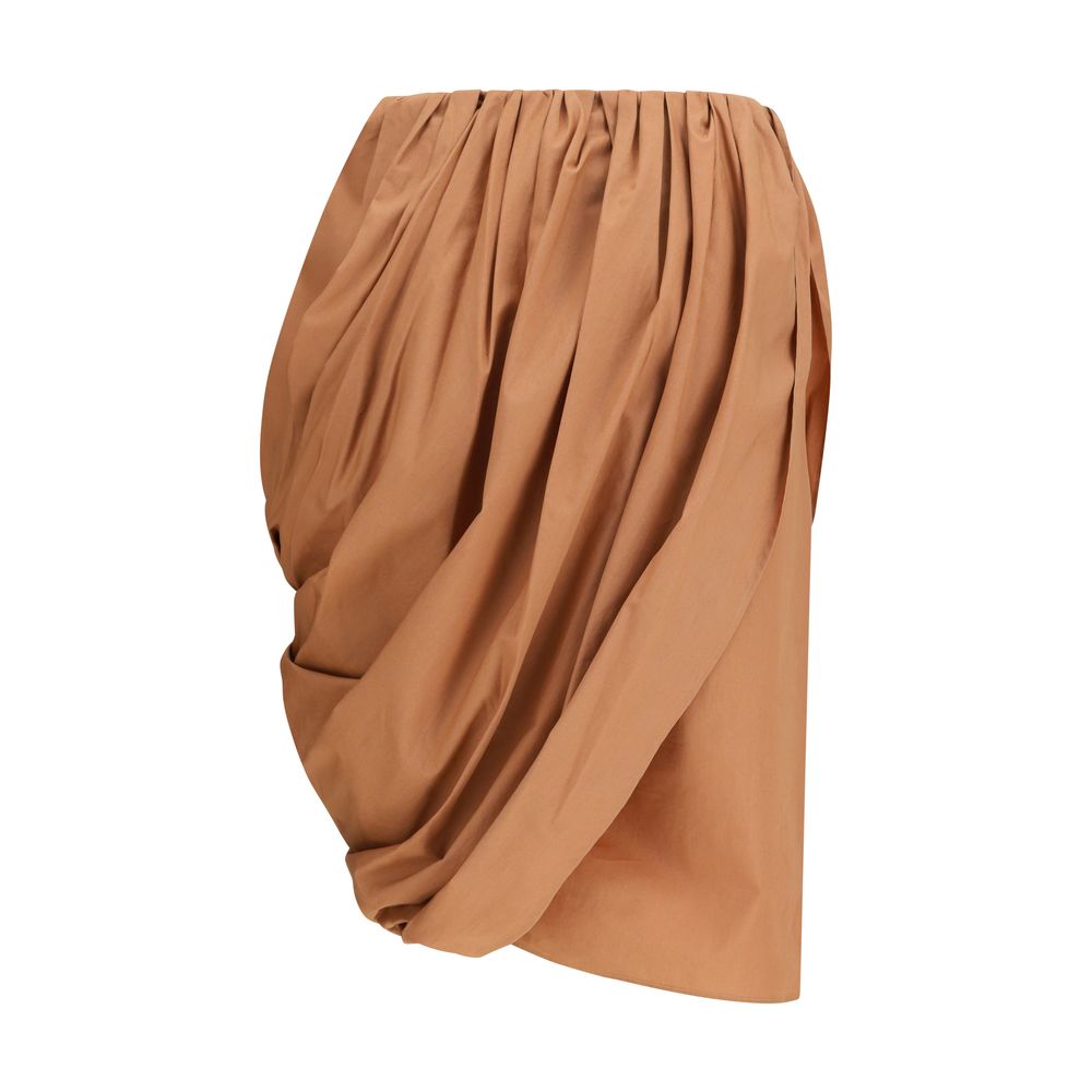Skirt by Chloé for women in viscose cotton beige features a contoured silhouette from the Women's Wrap Viscose Cotton Midi Knee Skirt collection, characterized by its contoured midi knee for a contoured finish.