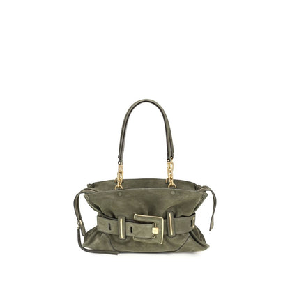 Frame Handbag by Balmain for women in bos taurus calf leather cotton & linen bicolour & gold features an refined silhouette, showcasing a secure zipper & buckle, ample cardholder, and versatile belt-strap & handle for a sophisticated refined aesthetic.