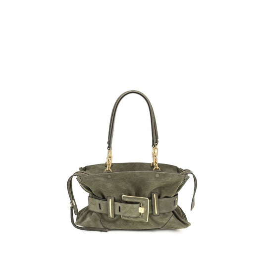 Frame Handbag by Balmain for women in bos taurus calf leather cotton & linen bicolour & gold features an refined silhouette, showcasing a secure zipper & buckle, ample cardholder, and versatile belt-strap & handle for a sophisticated refined aesthetic.