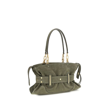 Frame Handbag by Balmain for women in bos taurus calf leather cotton & linen bicolour & gold features a signature silhouette, showcasing a secure zipper & buckle and signature cardholder with versatile belt-strap & handle for a sophisticated look.