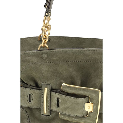 Frame Handbag by Balmain for women in bos taurus calf leather cotton & linen bicolour & gold features an refined silhouette, showcasing a secure zipper & buckle, ample cardholder, and versatile belt-strap & handle for a sophisticated refined aesthetic.