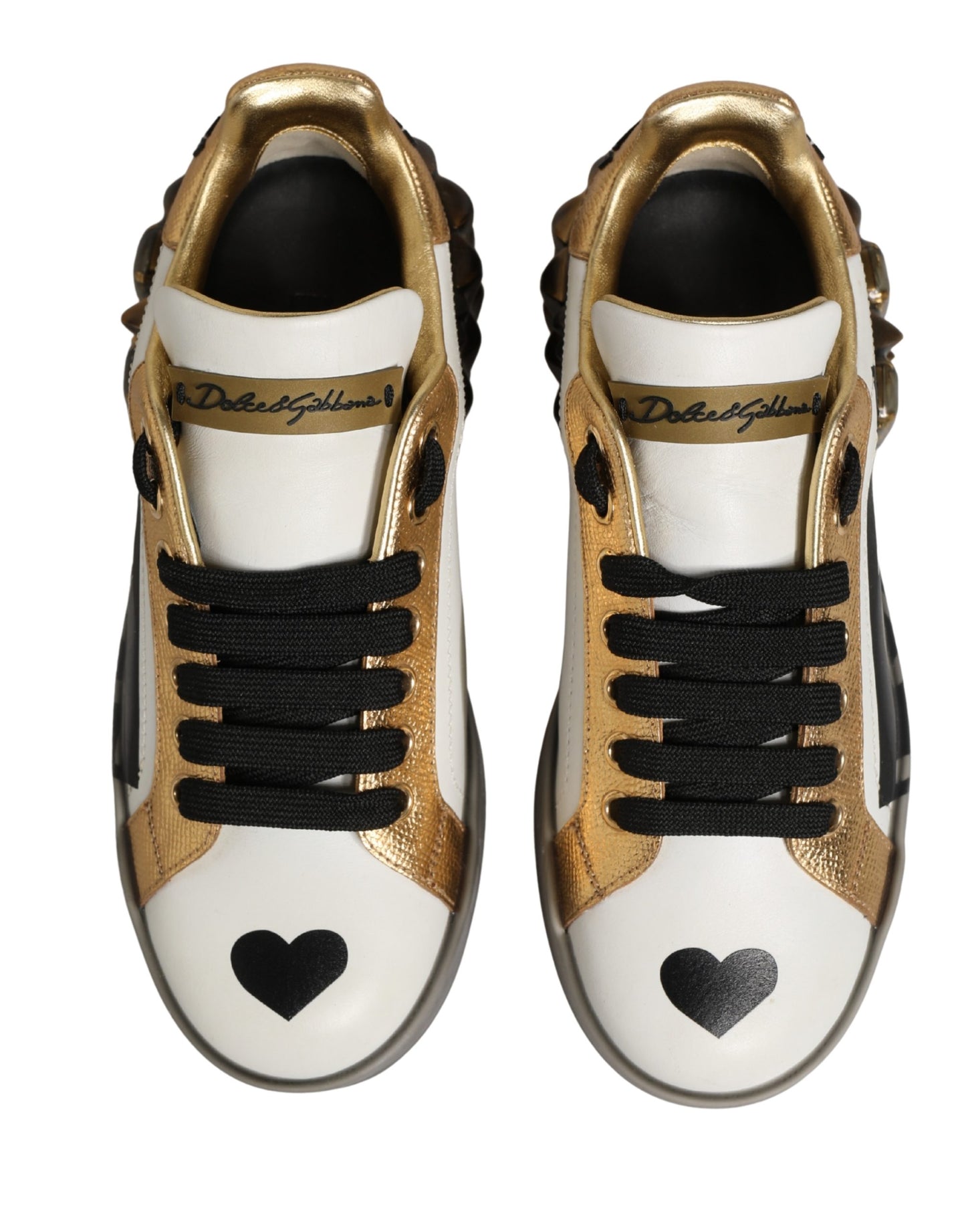 Dolce & Gabbana Multicolor Crystal StuddedLOVE Sneakers Shoes