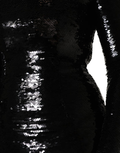 Dolce & Gabbana Black Bodycon Mermaid Sequinned Gown Dress
