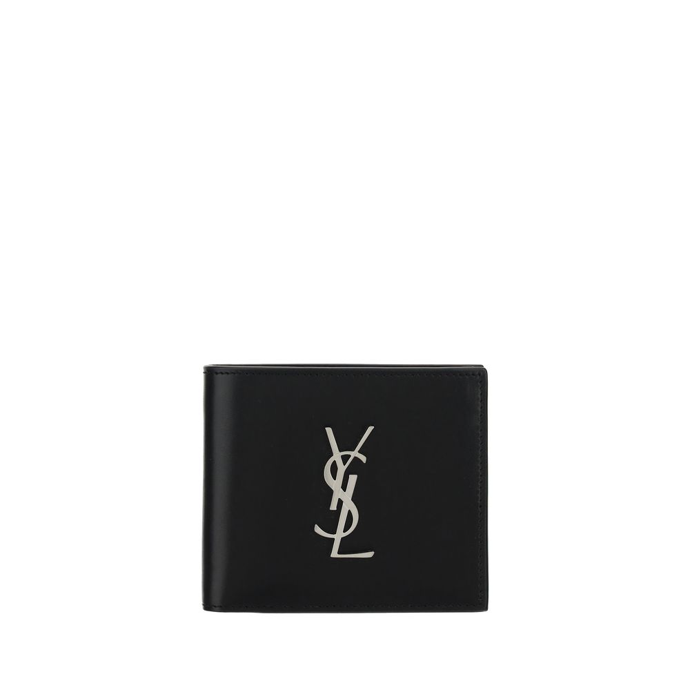 Saint Laurent Bos Taurus Calfskin Leather Cardholder Wallet - Black Monogram