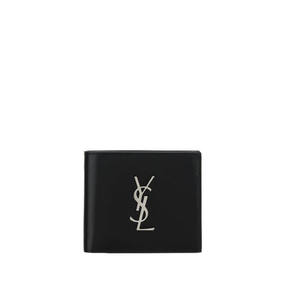 Saint Laurent Bos Taurus Calfskin Leather Cardholder Wallet - Black Monogram