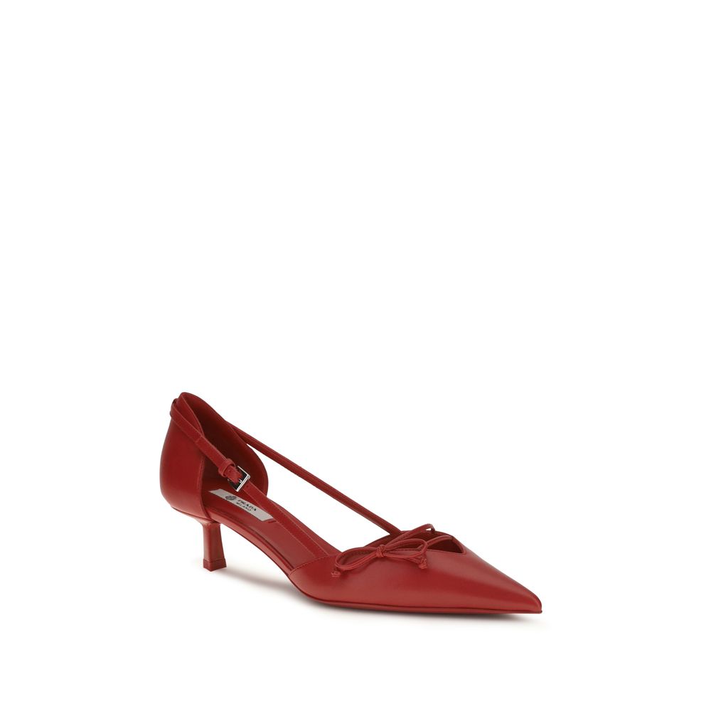 Prada Women's Bos Taurus Calf & Goatskin Leather High-Heel Kitten Pumps Heels - Multicolor