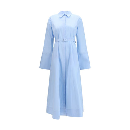 Dress by Gabriela Hearst for women in cotton blue showcases a striking silhouette, elegantly detailed with a long-sleeve, refined , and a striking maxi long for a striking finish.